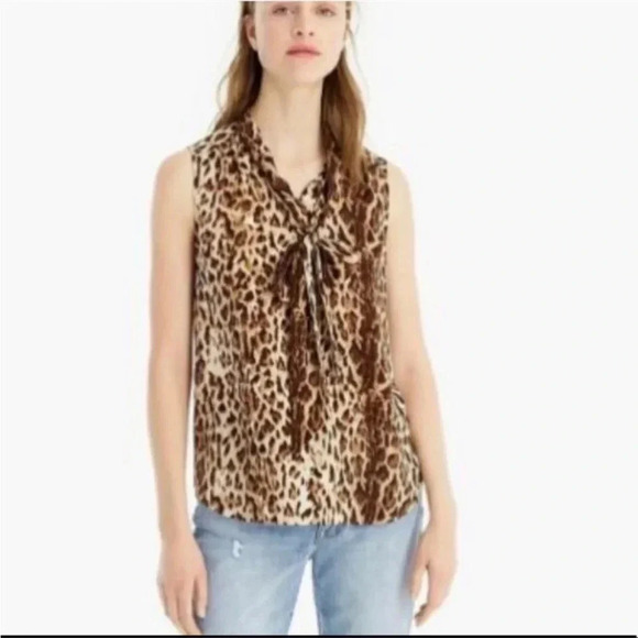 J.crew 365 leopard front tie blouse - Picture 3 of 9